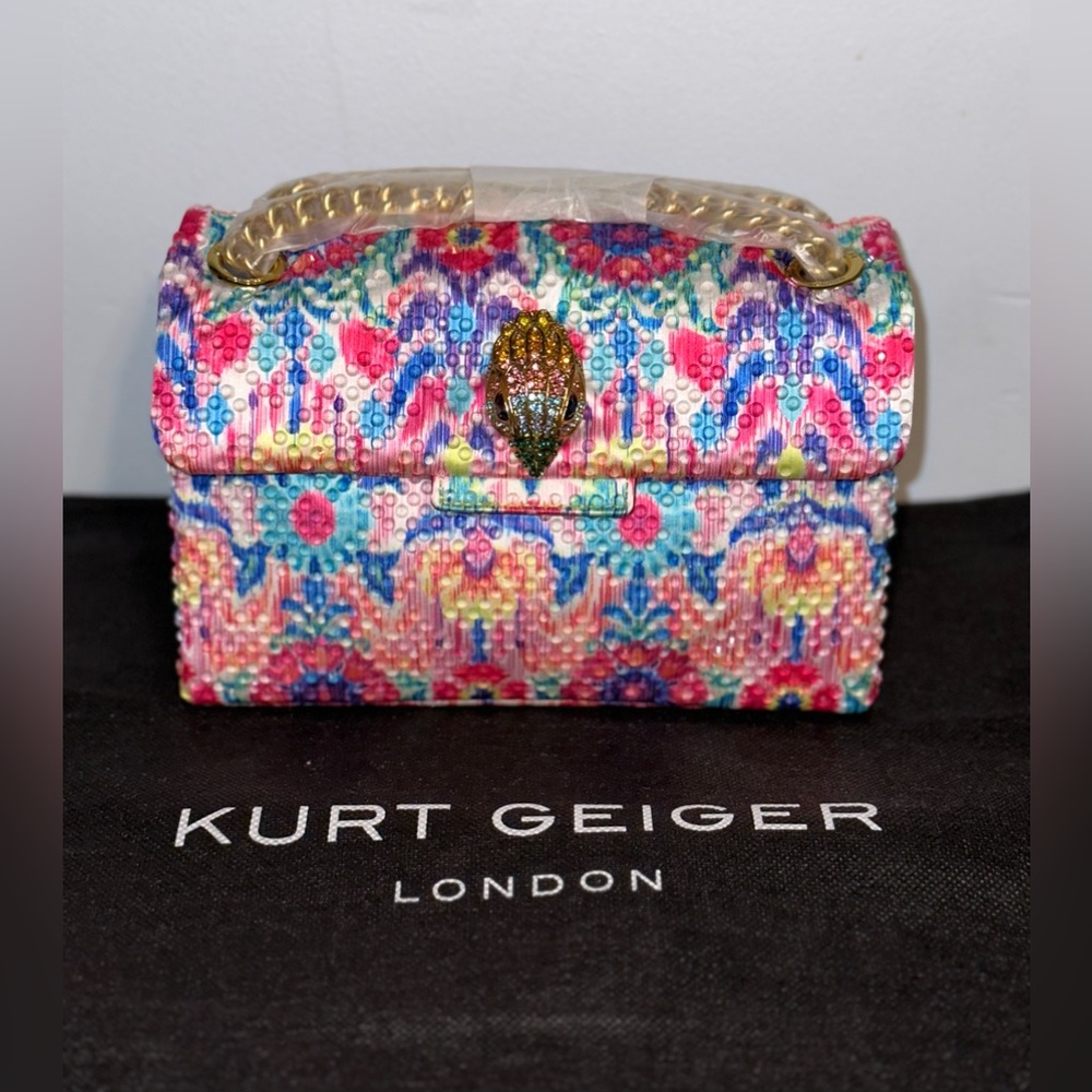 NWT KURT GEIGER LONDON Matthew Williamson Mini Pink Floral🌺🌹🌷🌺🪷Shoulder Bag - Picture 3 of 14